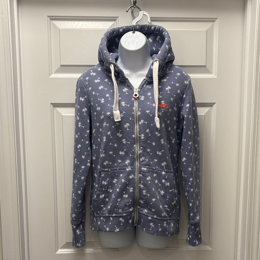 Superdry Blue Hoodie with White palmtrees